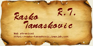 Raško Tanasković vizit kartica